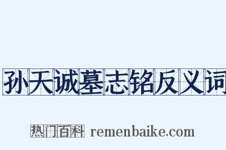 孙天诚墓志铭反义词是什么意思的图片